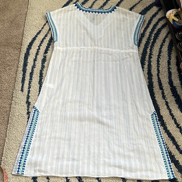 Vineyard vine Embroidered Striped Cotton Maxi Cover-Up Size L - Picture 10 of 10